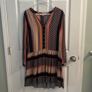 Ann Taylor Loft dress/ multi colored/ Boho/ worn once, like new
